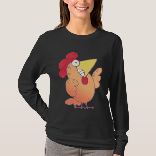漫画の鶏のTシャツ|おもしろいなLOLの鶏のワイシャツ Tシャツ (正面)