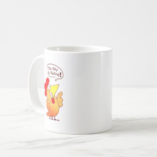 漫画の鶏は少し空が落ちていることを言います コーヒーマグカップ (正面左)
