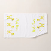 漫画の黄色いプードルポーズポーズバスタオルセット バスタオルセット (ハンドタオル)