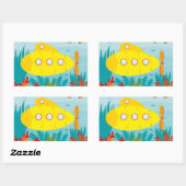 漫画の黄色い潜水艦 長方形シール (シート)