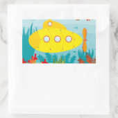 漫画の黄色い潜水艦 長方形シール (バッグ)