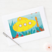 漫画の黄色い潜水艦 長方形シール (封筒)