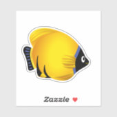 漫画の黄色い魚のシール シール (シート)