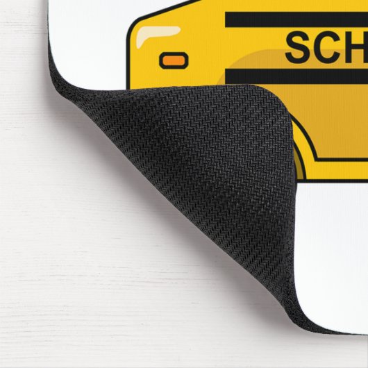 漫画の黄色および黒いスクールバス マウスパッド (コーナー)