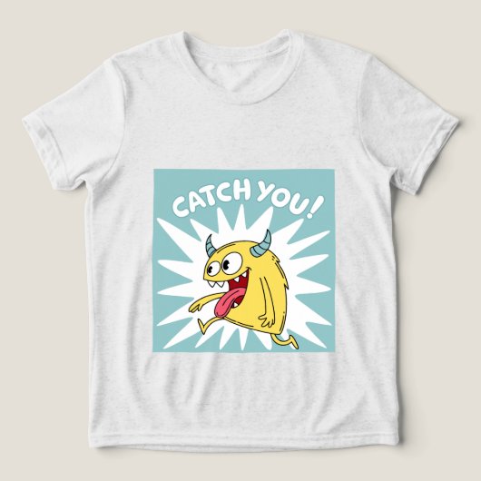 漫画の黄色のモンスタ走ーの – キャッチ トライブレンドＴシャツ (デザイン正面)