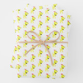 漫画の黄色の犬のディバドッグクリスマス ラッピングペーパーシート (インサイチュ)