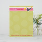 漫画の黒いトゥーカン鳥の緑のドット子供たち レターヘッド (スタンド正面)