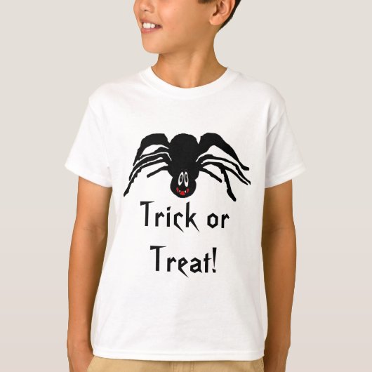 漫画の黒スパイダーハロウィンブラックウィドキッズ Tシャツ (正面)