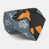 漫画の(犬)ドーベルマン・ピンシェル(フロッピーイヤー) ネクタイ (ロール)