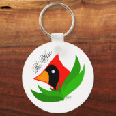 漫画の（鳥）ショウジョウコウカンチョウ鳥 キーホルダー (正面)