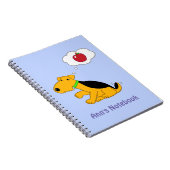 漫画のAiredale Terrier Dog考え's of a Apple ノートブック (右側)