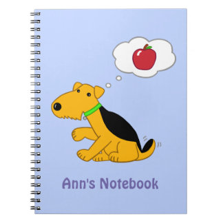 漫画のAiredale Terrier Dog考え's of a Apple ノートブック