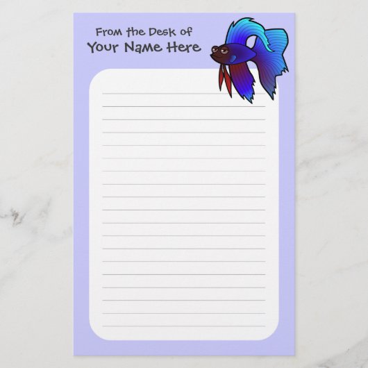 漫画のBettaの魚/シャムの戦いの魚 便箋 (正面)