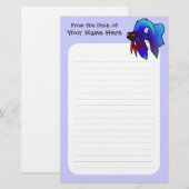 漫画のBettaの魚/シャムの戦いの魚 便箋 (正面/裏面)