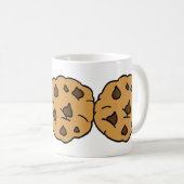 漫画のClipartの巨大なチョコチップクッキーのデザート コーヒーマグカップ (正面右)