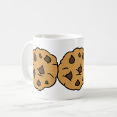 漫画のClipartの巨大なチョコチップクッキーのデザート コーヒーマグカップ (正面左)