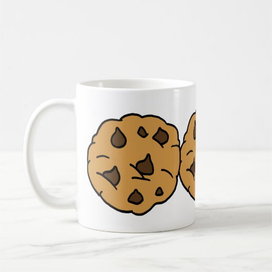 漫画のClipartの巨大なチョコチップクッキーのデザート コーヒーマグカップ (左)