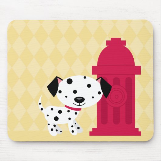漫画のdalmationの犬及び消火栓のmousepad マウスパッド (正面)