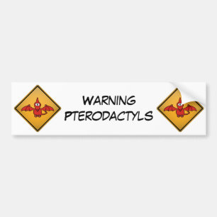漫画のPterodactylの警告標識 バンパーステッカー