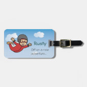 漫画のSkydivingのかわいい冒険 ラゲッジタグ (正面横)