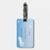 漫画のSkydivingのかわいい冒険 ラゲッジタグ (裏面縦)