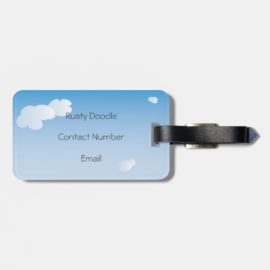 漫画のSkydivingのかわいい冒険 ラゲッジタグ (裏面横)