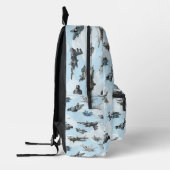漫画のWarplanesパターンのファブリック プリントバックパック (左)