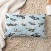 漫画のWarplanesパターンのファブリック ランバークッション (ブランケット)