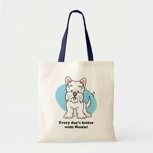 漫画のWestieのかわいいバッグ トートバッグ (正面)