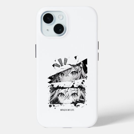 漫画は私の人生 アニメの目 グリッチアート Case-Mate iPhoneケース (裏面)