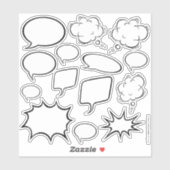 漫画は自分のスピーチクールバブルステッカーを描く シール (シート)