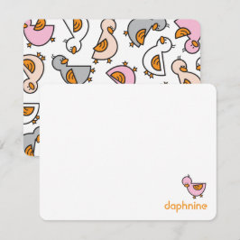 漫画よくはしゃぐピンクのアヒルの子女 サンキューカード