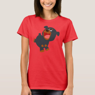 漫画よくはしゃぐベビーロットワイラー女性Tシャツ Tシャツ