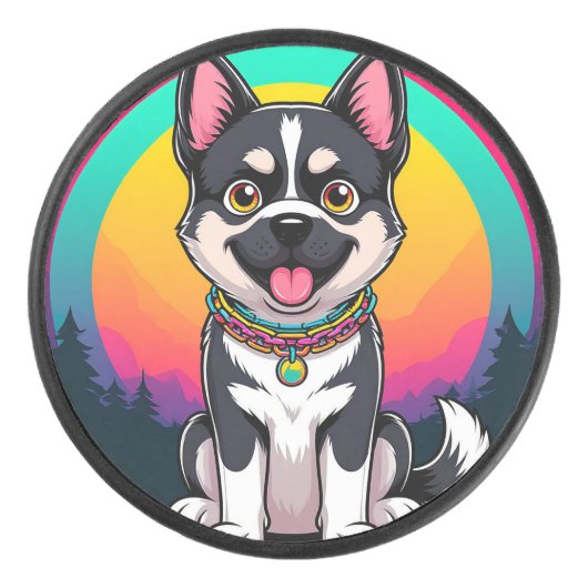 漫画よくはしゃぐ犬 アイスホッケーパック (正面)