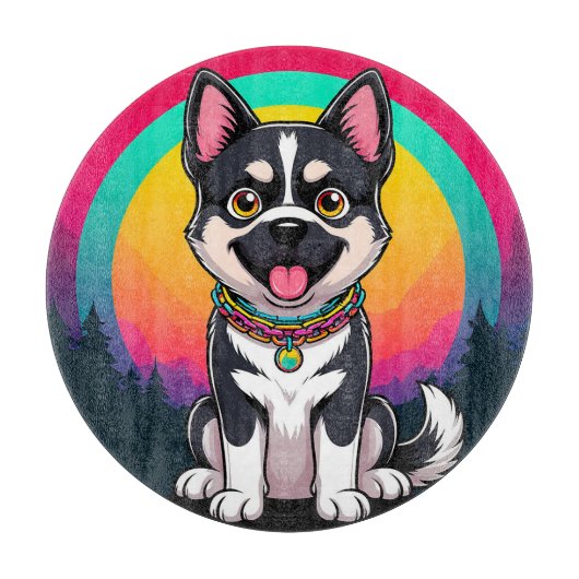 漫画よくはしゃぐ犬 カッティングボード (正面)