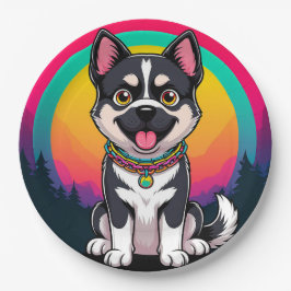 漫画よくはしゃぐ犬 ペーパープレート