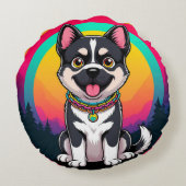 漫画よくはしゃぐ犬 ラウンドクッション (裏面)