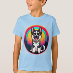 漫画よくはしゃぐ犬 Tシャツ