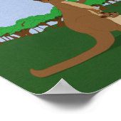 漫画をパーソナライズする飛んでいるカンガルー凧 ポスター (角)