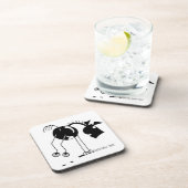 漫画を蹴っている黒い及び白馬 コースター (右側)