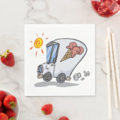 漫画アイスクリームトラックおもしろい夏デザート スタンダードランチョンナプキン (インサイチュ)