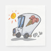 漫画アイスクリームトラックおもしろい夏デザート スタンダードランチョンナプキン (正面)