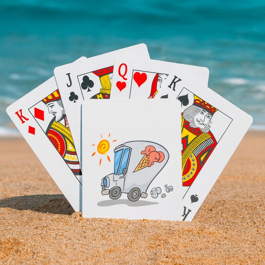 漫画アイスクリームトラックおもしろい夏デザート トランプ