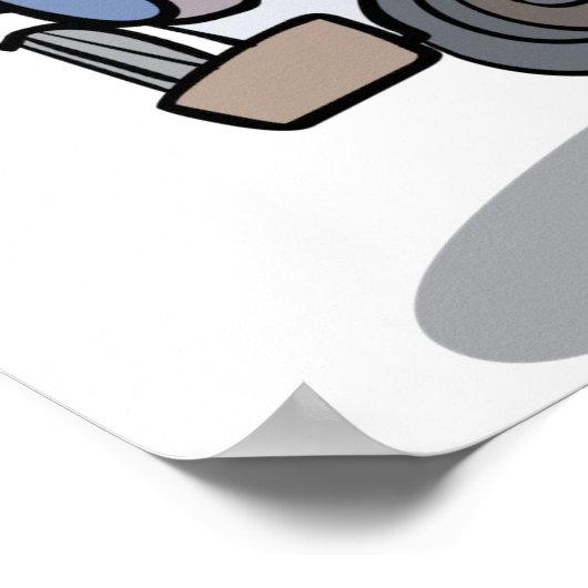 漫画アイスクリームトラックおもしろい夏デザート ポスター (角)