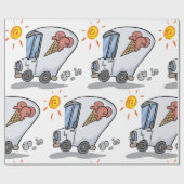 漫画アイスクリームトラックおもしろい夏デザート ラッピングペーパー (フラット)