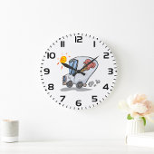 漫画アイスクリームトラックおもしろい夏デザート ラージ壁時計