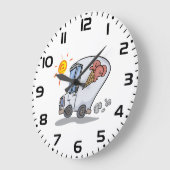 漫画アイスクリームトラックおもしろい夏デザート ラージ壁時計 (傾斜)