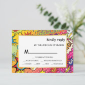 漫画アポップ・アートのート💥🎨グ結婚ラフィティRSVPカード 出欠カード (スタンド正面)