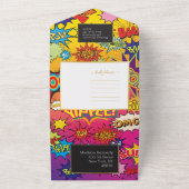 漫画アポップ・アートのート💥🎨スピーチバブルズ結婚グラフィティ オールインワン招待状 (外側)