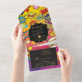 漫画アポップ・アートのート💥🎨スピーチバブルズ結婚グラフィティ オールインワン招待状 (貼ってはがせる)